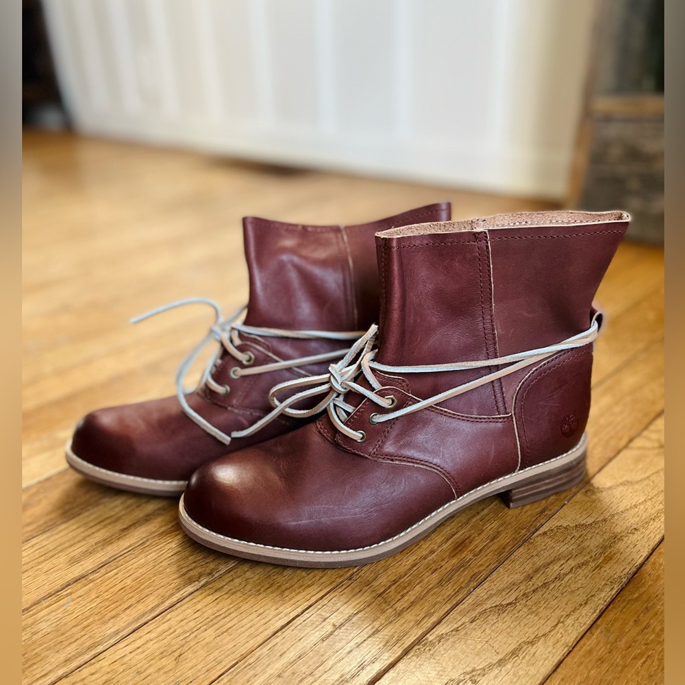 Women Timberland Earthkeepers Boots Size 9 Savin Hill Lace Ankle Leather Fashion